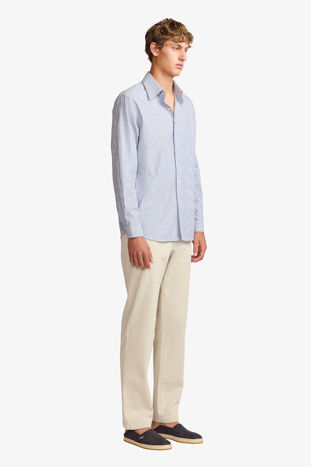 Quy blue twill stripe shirt