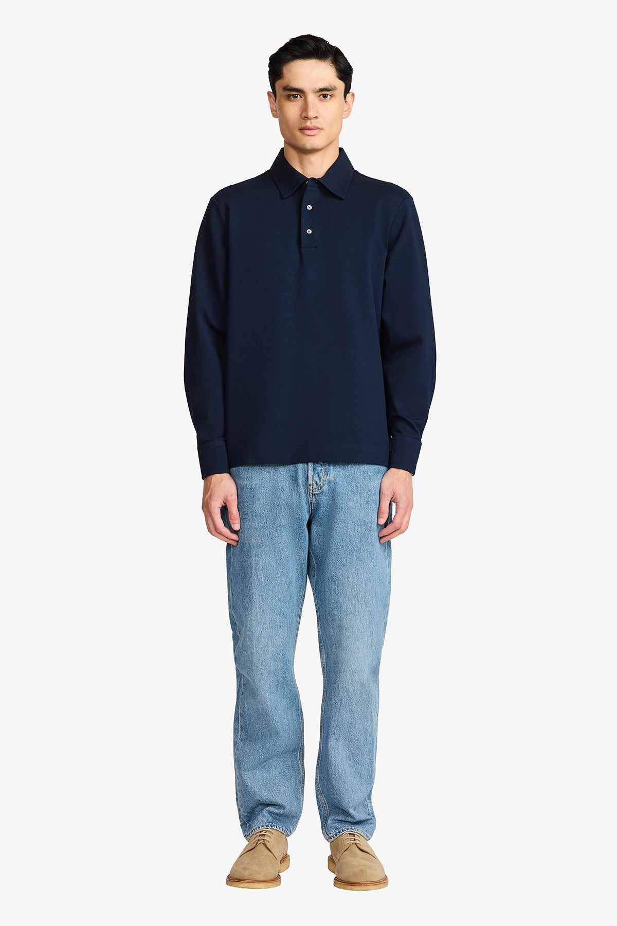 Raffa Navy Blue Knitted Polo