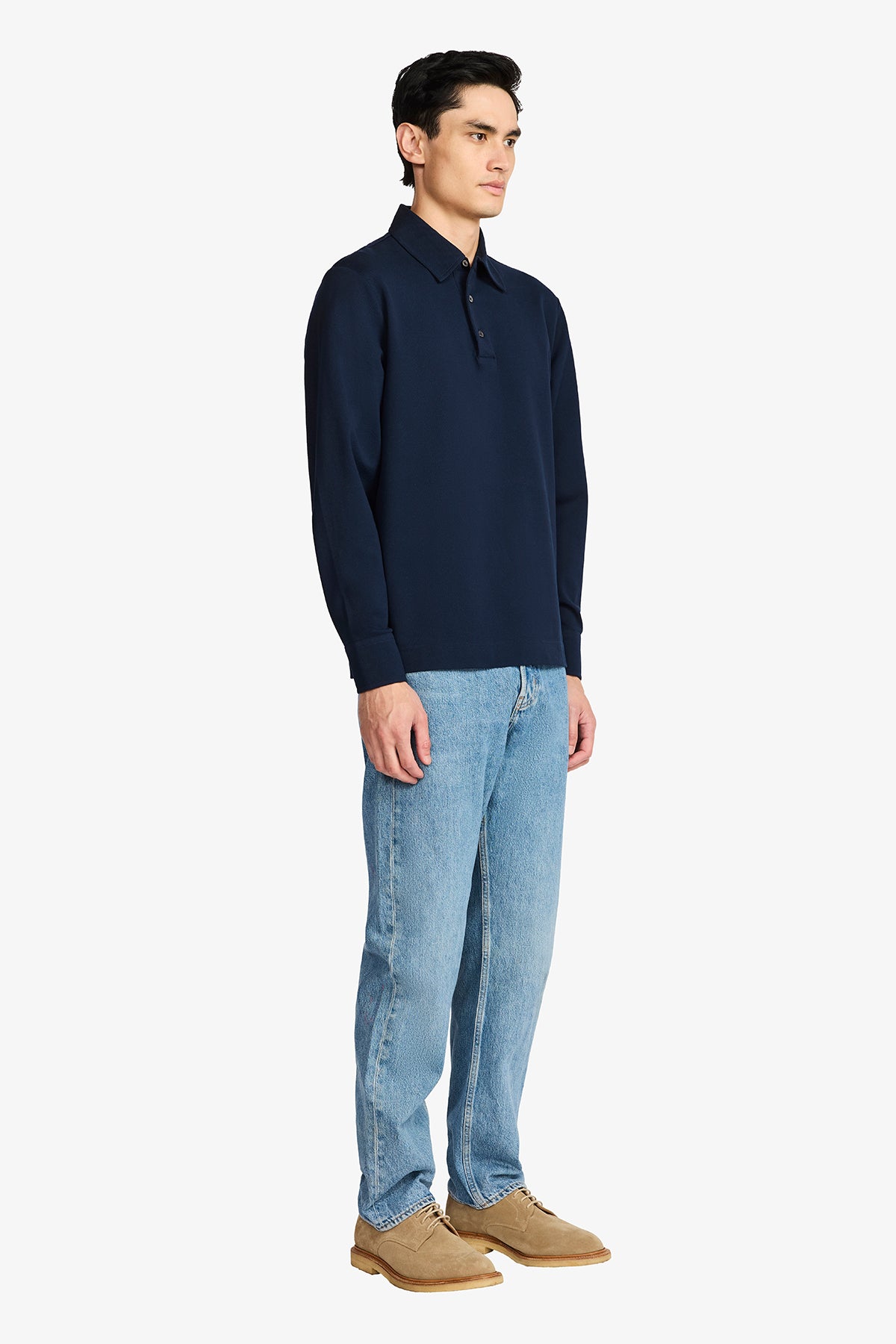 Raffa Navy Blue Knitted Polo