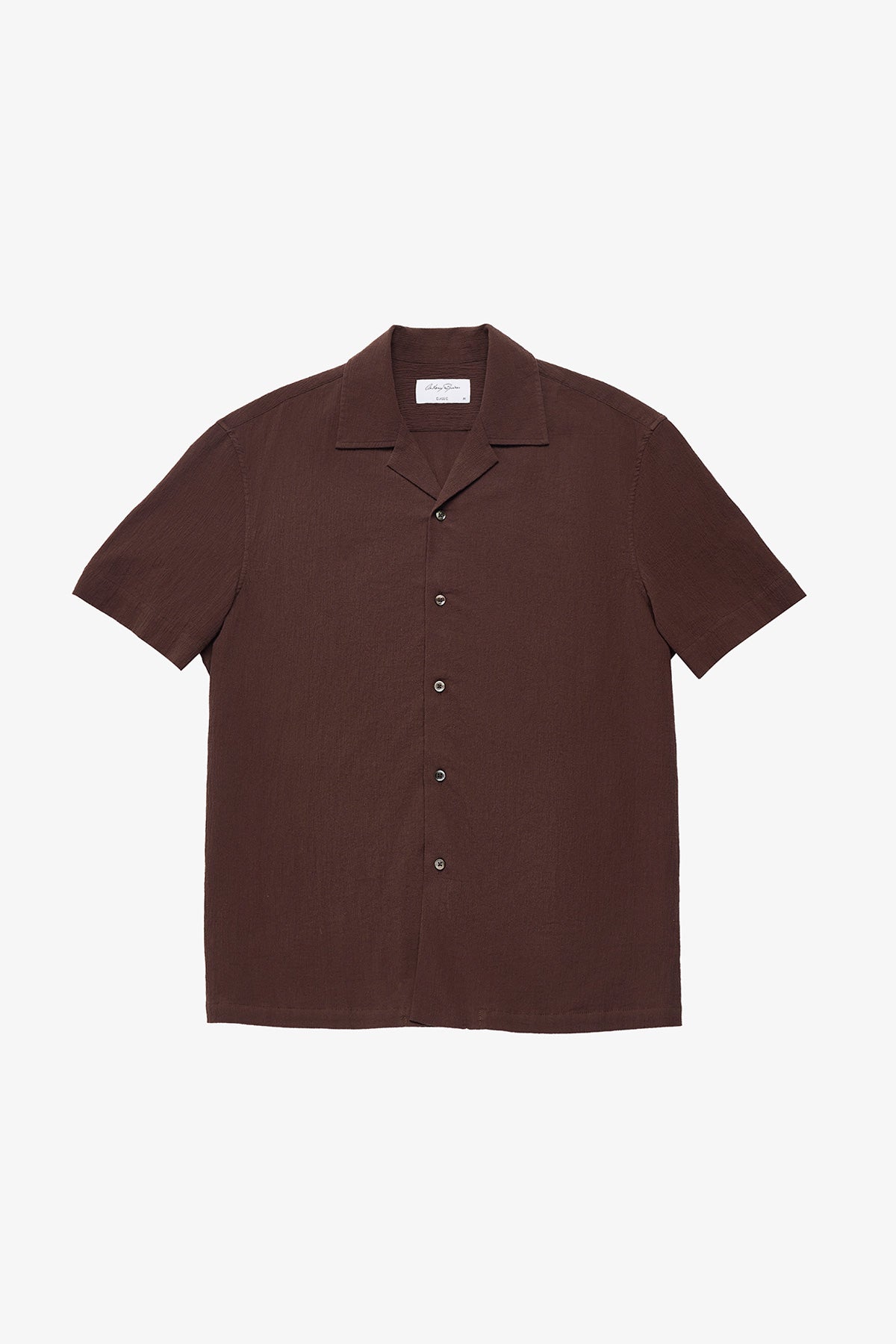 Brown seersucker S/S shirt