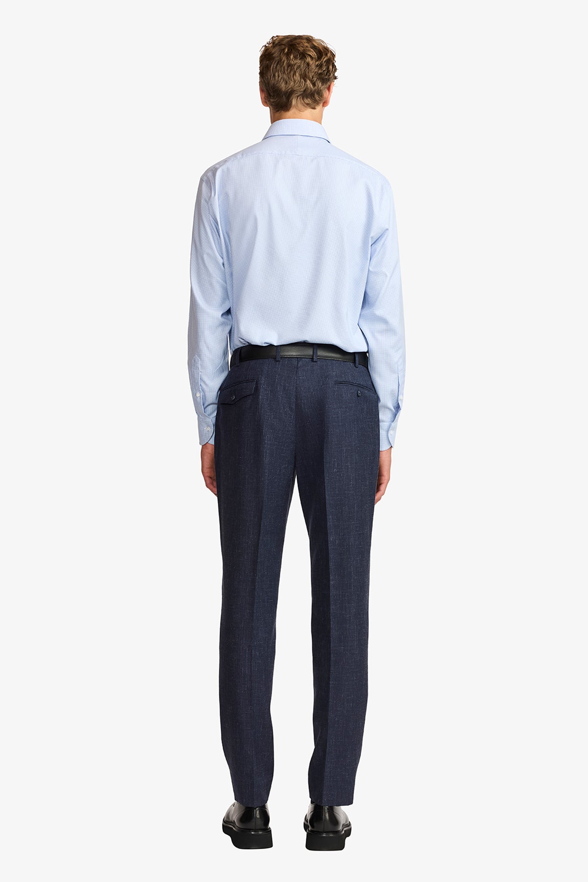 Gus formal shirt - blue houndstooth