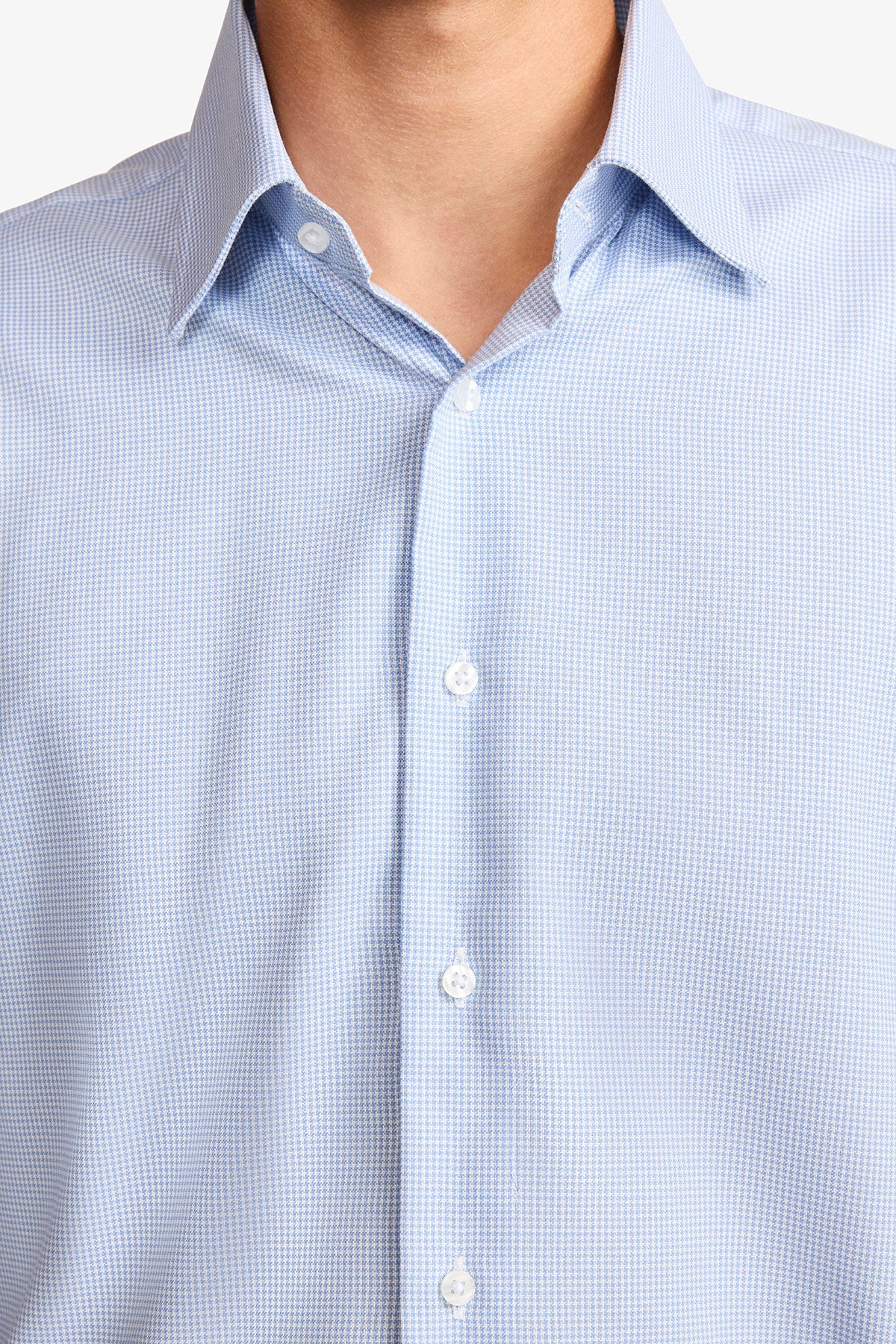 Gus formal shirt - blue houndstooth