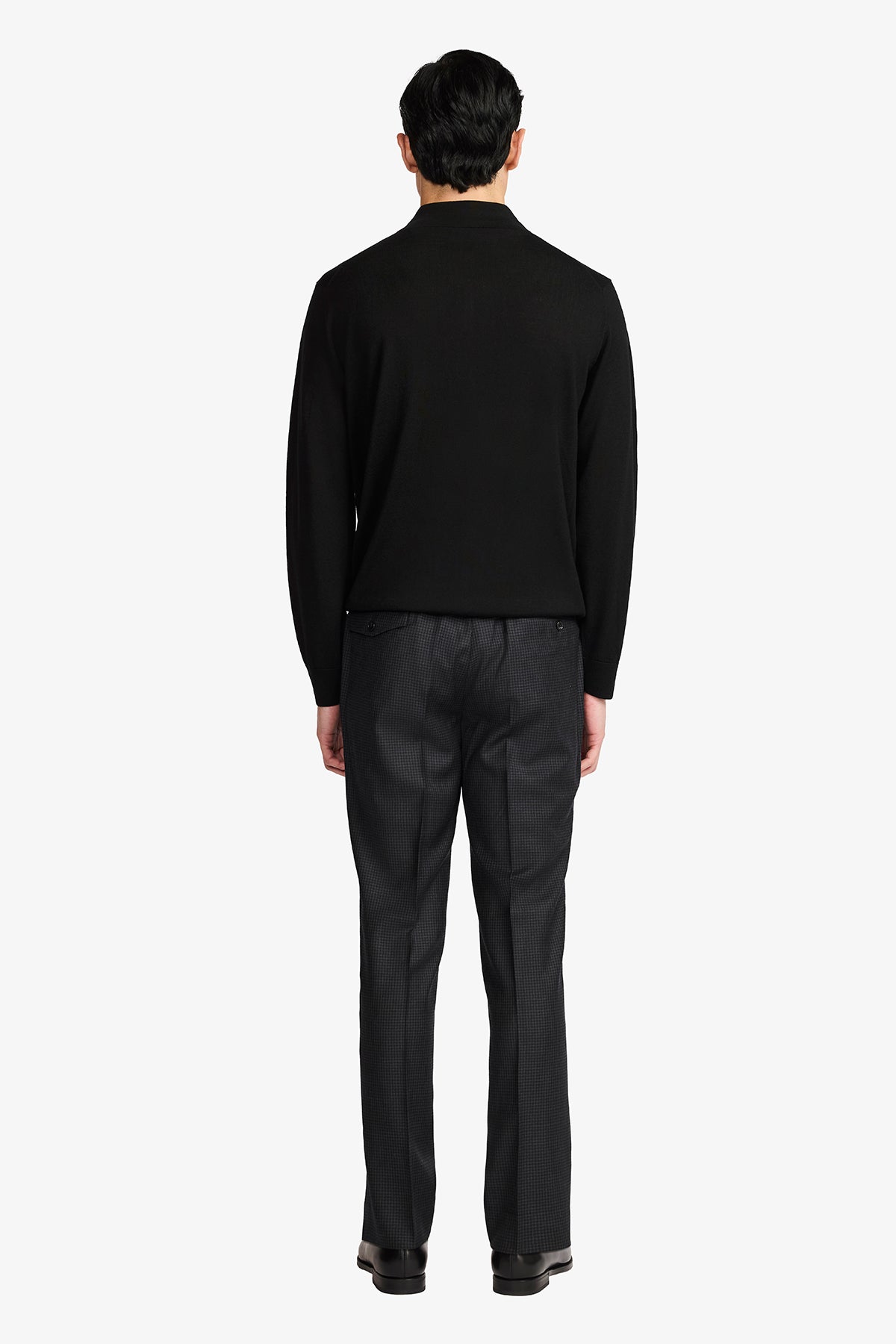 Slack Trouser - Wool In Tonal Houndstooth