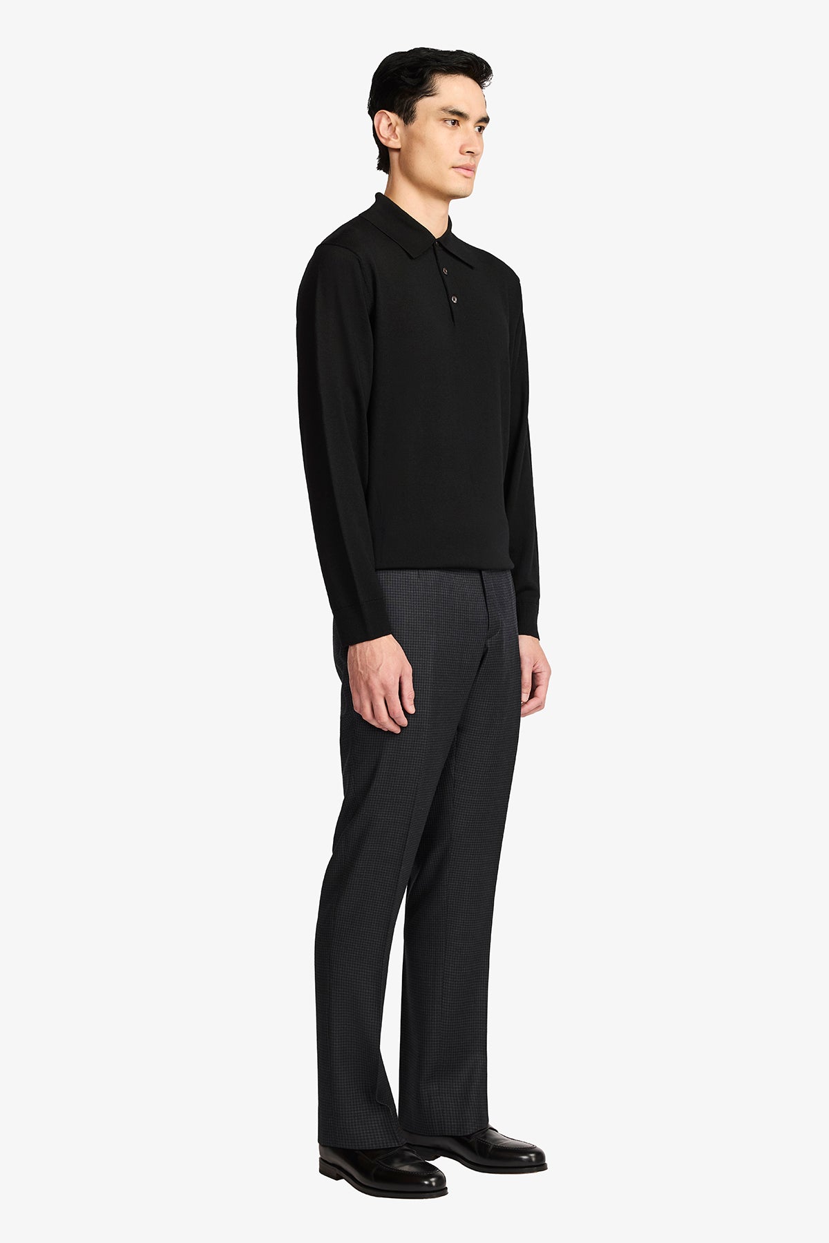 Slack Trouser - Wool In Tonal Houndstooth