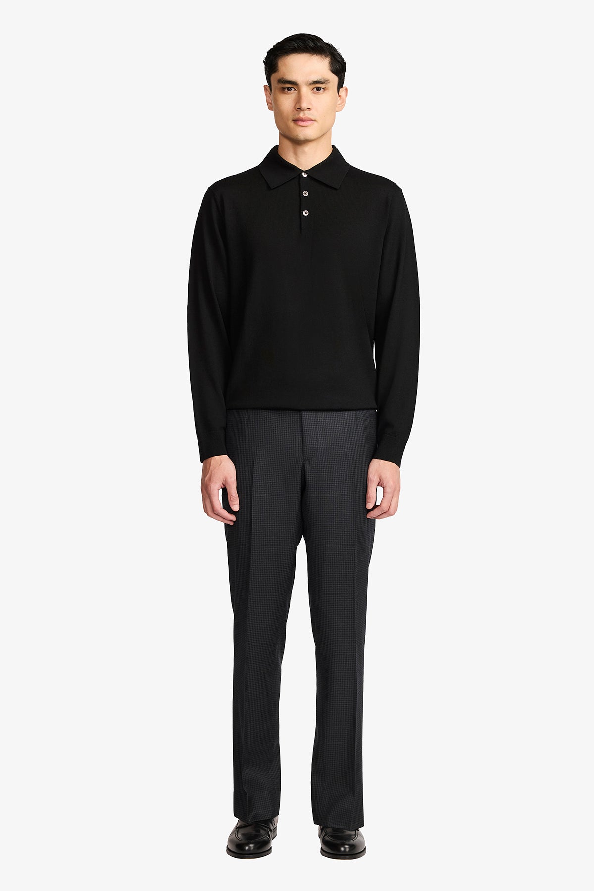 Slack Trouser - Wool In Tonal Houndstooth