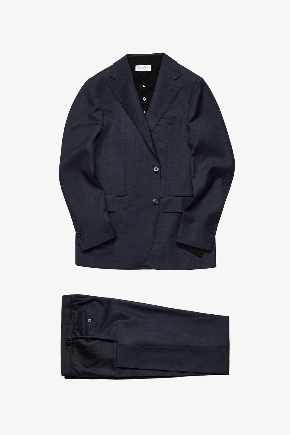 Stokes - Navy Tonal Prince Of Wales Check In Pure Wool, Super 120's