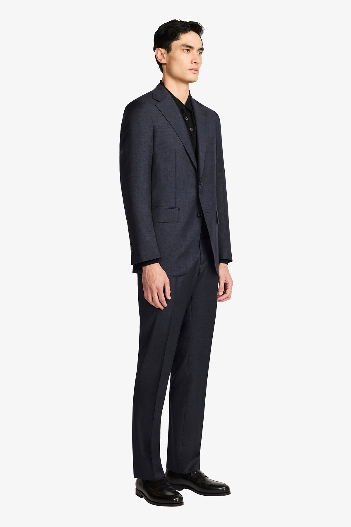 Stokes - Navy Tonal Prince Of Wales Check In Pure Wool, Super 120's