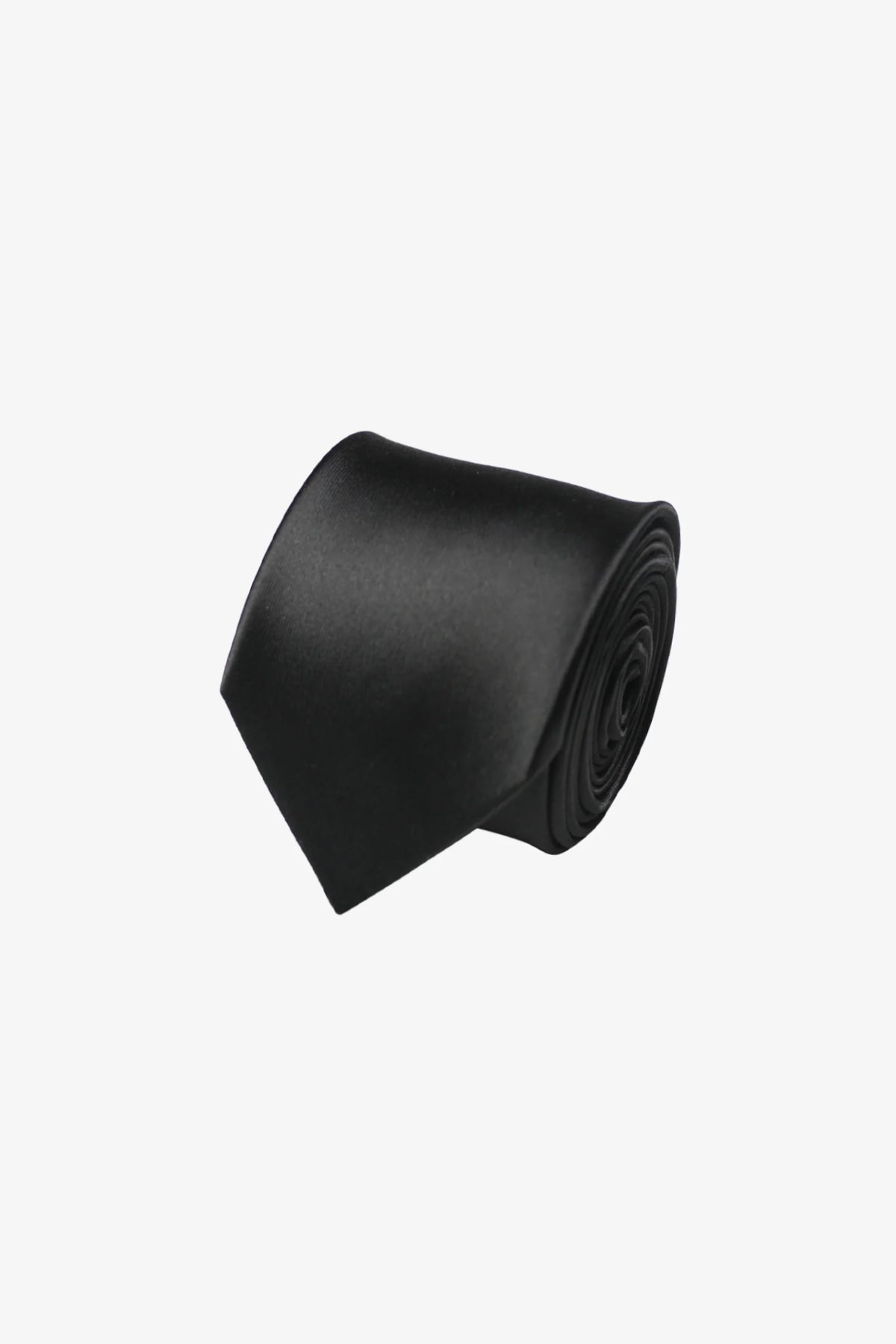 Silk Tie Slim - Black Plain