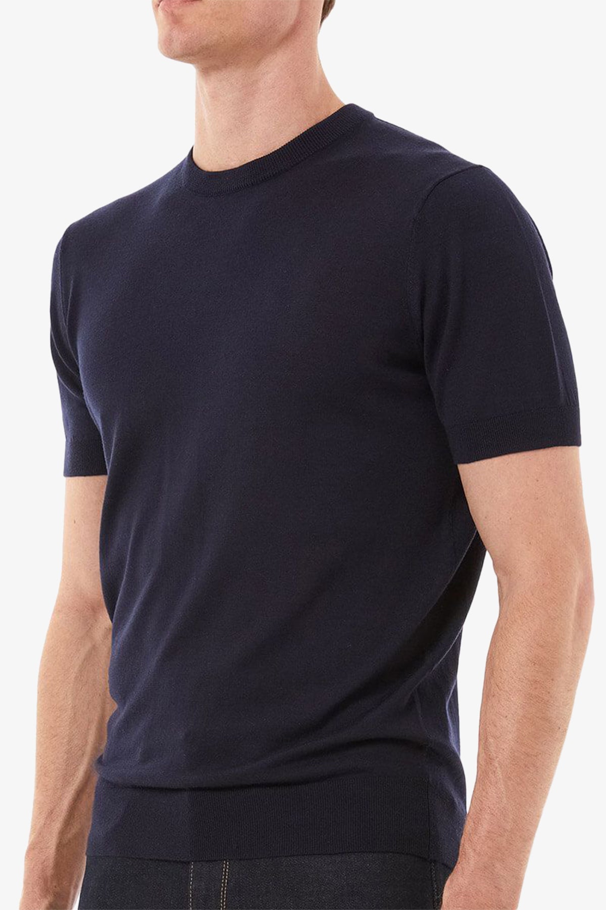 Amari - Navy Knitted T-shirt