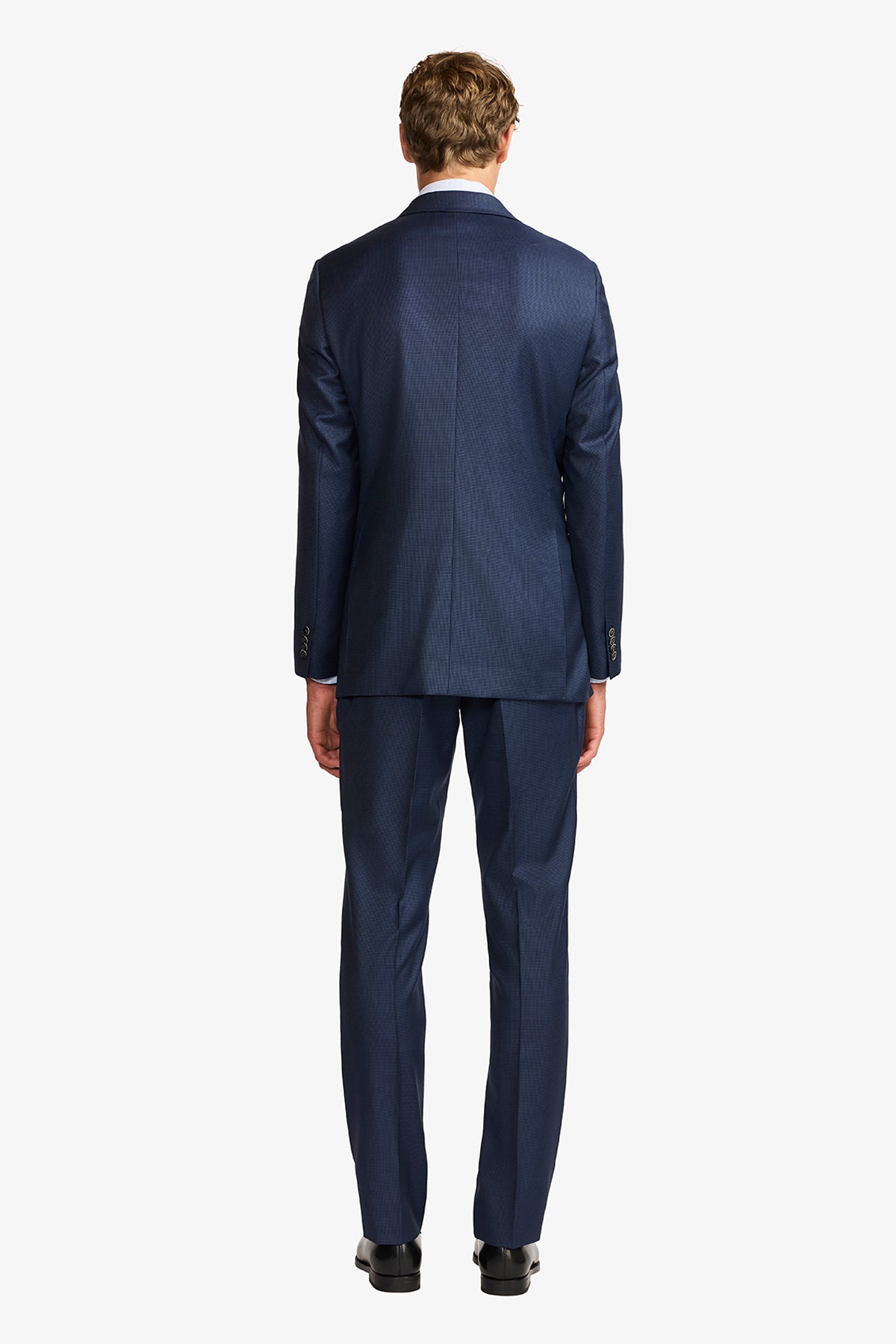 Kennedy suit - Mid blue microdesign, in pure wool super 110's