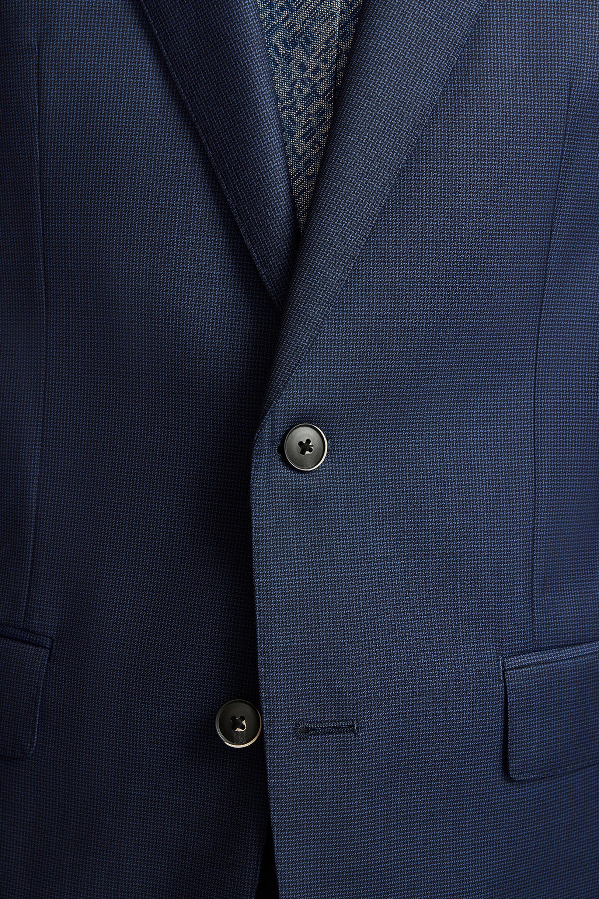 Kennedy suit - Mid blue microdesign, in pure wool super 110's