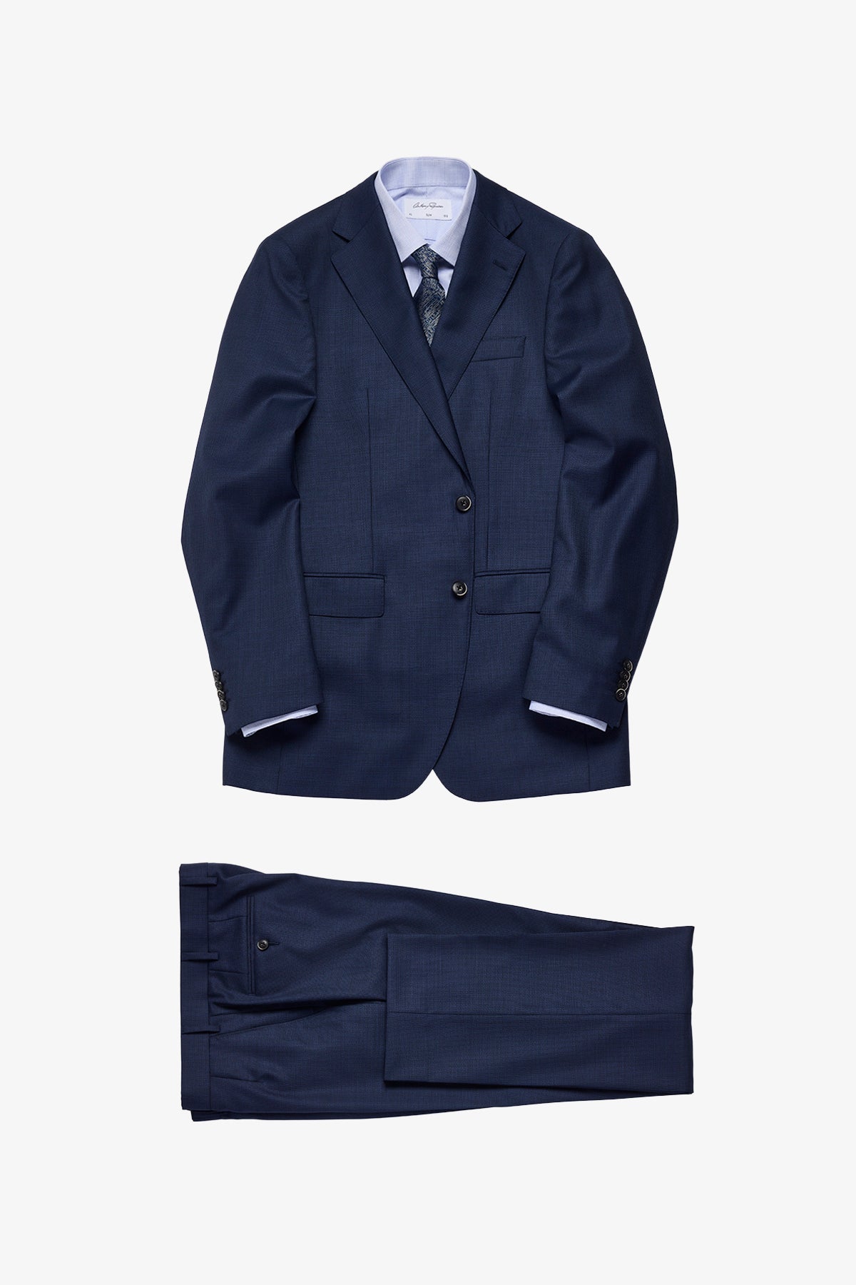 Kennedy suit - Mid blue microdesign, in pure wool super 110's
