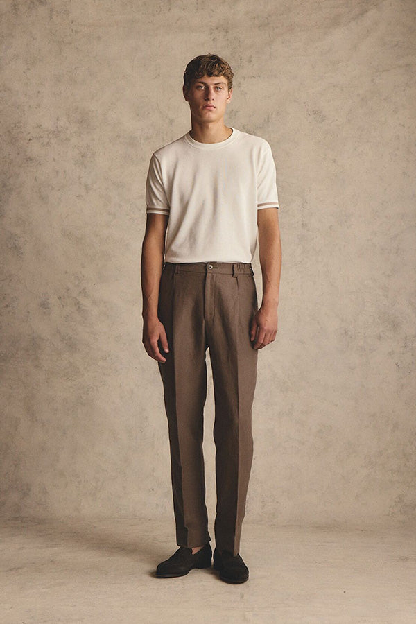 Knitted crew neck tee - White supima cotton