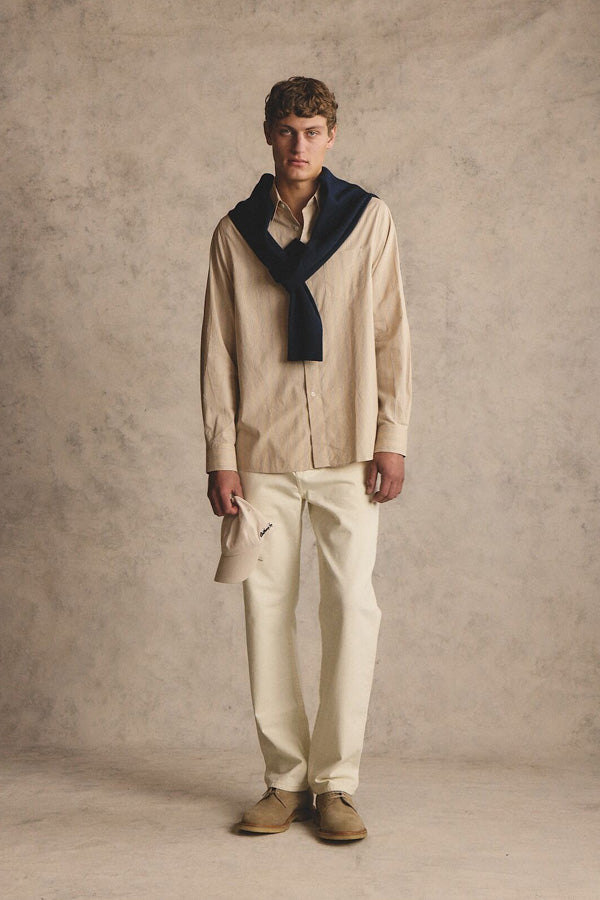 Five pocket denim pant in off-white twill