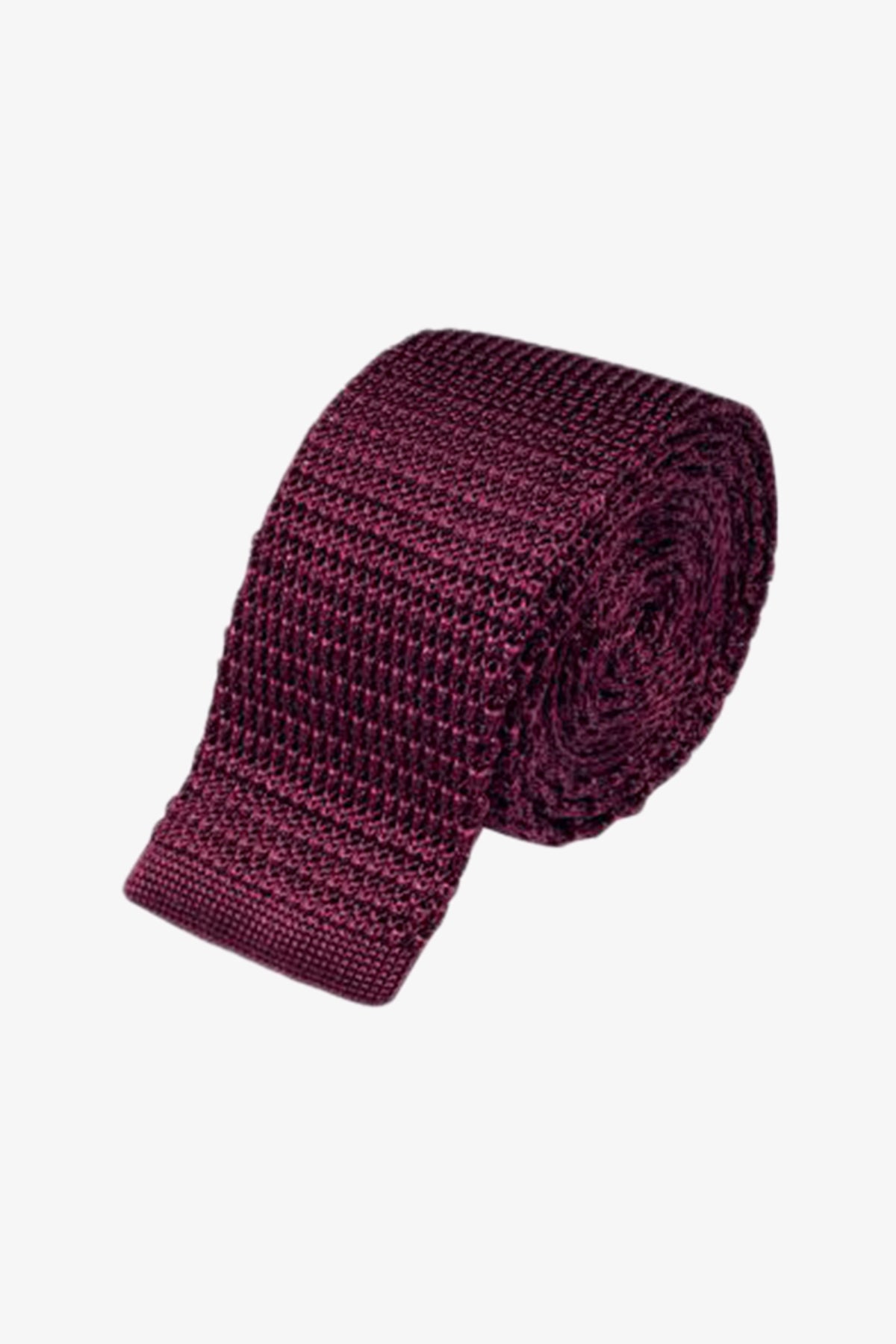 Silk Knitted Tie - Burgundy